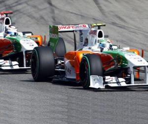yapboz Vitantonio Liuzzi ve Adrian Sutil - Force India - Monza 2010